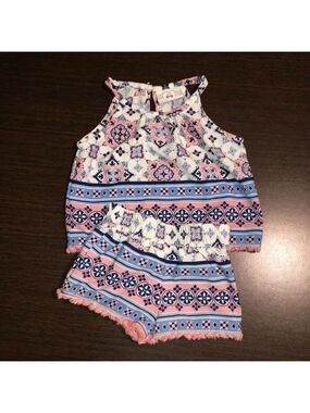 𝅺EUC Girl's Real Love 2 pc short and tank set Size 12 months